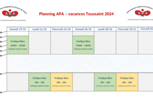 Horaires - Vacances de la Toussaint