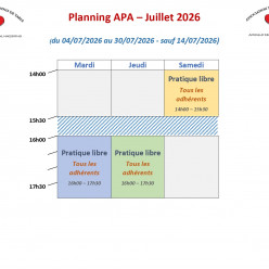 Horaire Juillet 2026